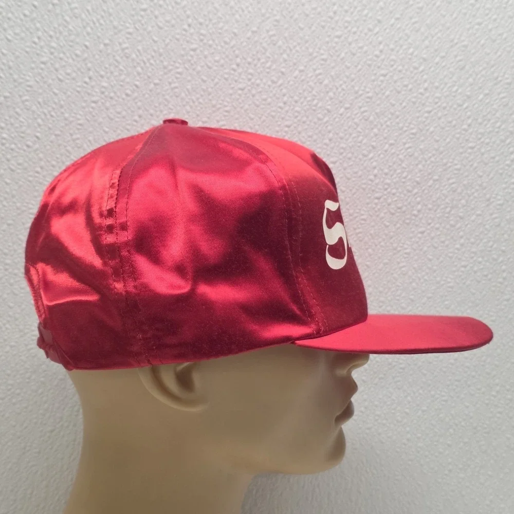 Vintage Smirnoff Vodka Red Satin Snapback Cap Hat Made In USA